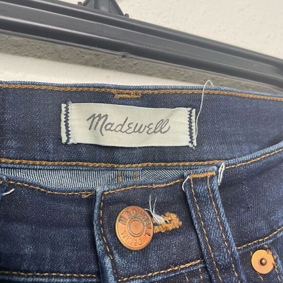 Madewell‎ Women’s Dark Wash 9” High Rise Skinny Distressed Jeans Size 24 - Picture 6 of 9